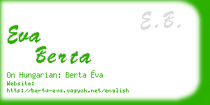 eva berta business card
